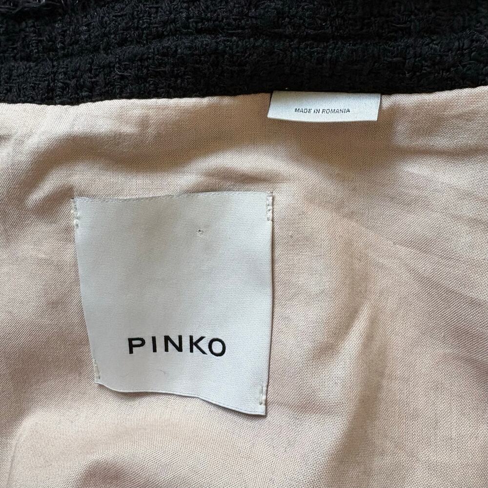 Pinko Tweed Old Money Coquette Open Pink Multi Cotton Jacket EUC Size US 10 - Picture 13 of 16